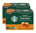 Starbucks K-Cup Coffee Pods, Caramel Naturally Flavored Coffee For Keurig Brewers, 100% Arabica, 1 Box (22 Pods)