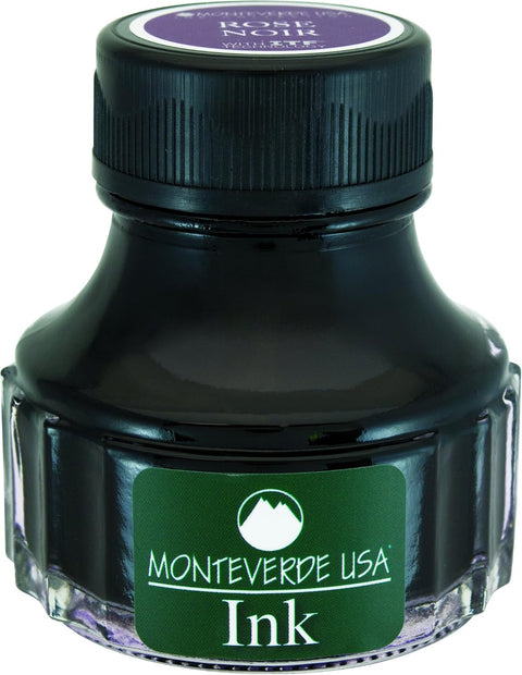 MONTEVERDE Bottle Ink, 90ml, Mulberry-Noir (G308UN) | Dark-toned Noir fountain pen ink with smooth flow, rich depth, and expressive writing character.