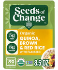 SEEDS OF CHANGE Organic Quinoa, Brown & Red Rice with Flaxseed, Organic Food, 8.5 OZ Pouch