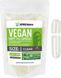 Xprs Nutra Size 1 Empty Capsules - 100 Count Clear Empty Vegan / Vegetarian Capsules - DIY Vegetable Capsule Filling- Veggie Pill Empty Caps