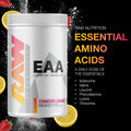 Raw Eaa Amino Acids Powder Strawberry Lemonade (25 Servings) - Pre Workout Amino Energy Powder For Strength Endurance Recovery & Lean Muscle Growth - Bcaa Amino Acids Supplement For Men & Women