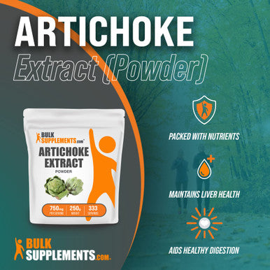 BulkSupplements Artichoke Extract Powder - Herbal Supplement, Sourced from Artichoke Leaf & Stem - - 750mg , 333 Servings (250 Grams - 8.8 oz)