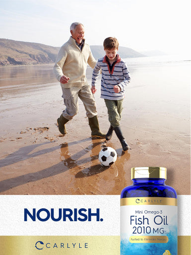 Carlyle Mini Fish Oil Softgels | 2010mg | 200 Omega-3 Pearls | Non-GMO & Gluten Free Supplement