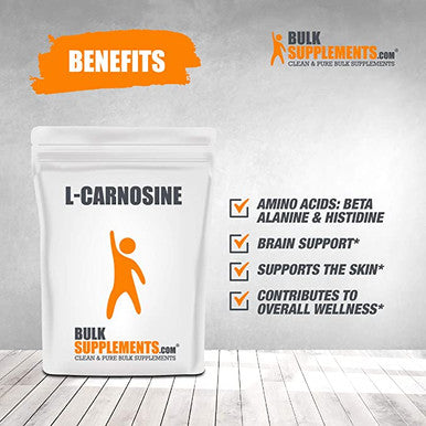 BulkSupplements.com L-Carnosine Powder Eye Supplement - Nerve Support - Amino for Brain (100 Grams - 3.5 oz)