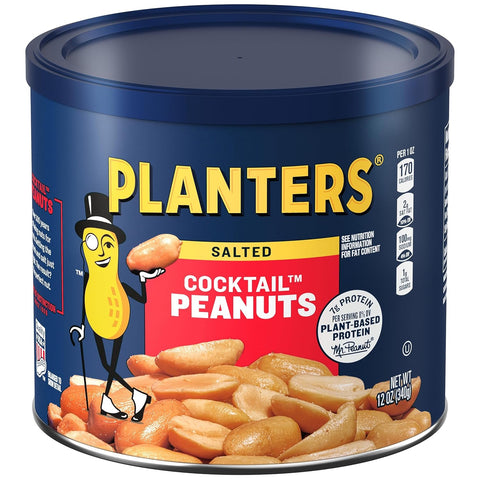 PLANTERS Honey Roasted Peanuts, Plant Based Protein Snacks, 12 Oz (1 Ct) | Roasted Sweet & Salty Nuts. 0g Trans Fat. Resealable Jar. Snacks for Adults. Party Mix, Party Snacks