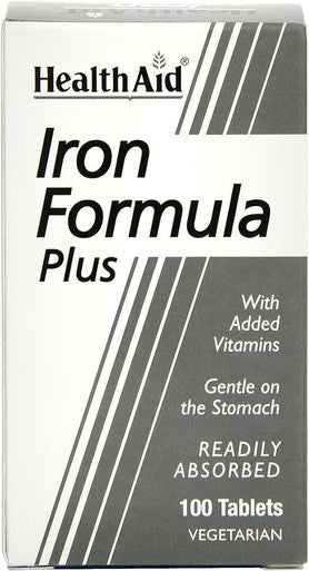 HealthAid Iron Formula Plus - 100 Vegetarian Tablets