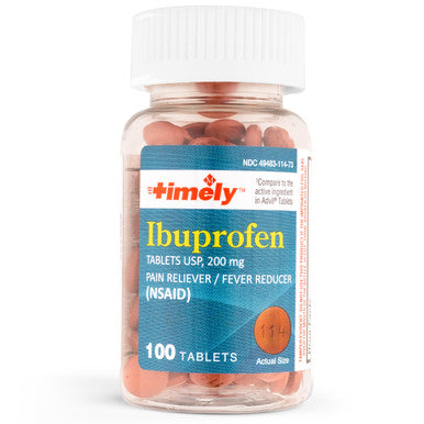 TIME-CAP LABS INC. Timely Ibuprofen 200Mg 100 Tablets Compared To Advil Tablets - Pain Relief Tablets And Fever Reducer - For Headache Relief, Menstrual Pain Tooth Aches Muscular Aches Arthritis Pain & Body Aches