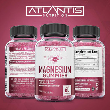 Atlantis Nutrition Magnesium Citrate Gummies ÃƒÂ¢Ã¢â€šÂ¬Ã¢â‚¬Å“ 770Mg Magnesium Citrate For Kids & Adults Supports Muscle Recovery, Eases Cramps, Promotes Calmness & Better Sleep 60 Vegan Gummies