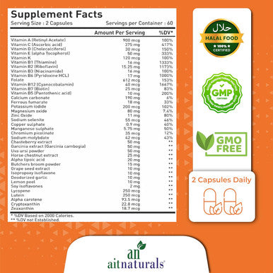 Aitnaturals Women's Multivitamin - 120 Capsules | Enriched with Vitamin A C D E K B12 Folate Iron Calcium Magnesium Biotin Zinc & Iodine | Support Bone Muscle Health Energy & Metabolism