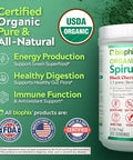 Biophix Organic Spirulina Powder 2.2 Lb Black Cherry Flavor - Protein-Rich Nutrient-Dense Superfood - Powerful Antioxidant - Supports Immune Health
