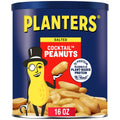 PLANTERS Salted Peanuts, Dry Roasted Peanuts, Party Snacks, Plant Based Protein, Snacks For Adults, 16oz (1 Jar)