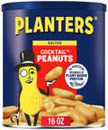 PLANTERS Lightly Salted Peanuts, Plant Based Protein Snacks, 16 Oz (1 Ct)