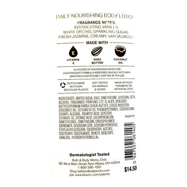 Bath & Body Works Shea And Vitamin E Body Lotion Warm Vanilla Sugar 8 Ounce