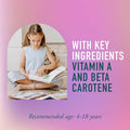 Organika Kids Vision Chewable Tablets Strawberry Flavour - Vitamin A, Beta-Carotene To Support Function And Development- 90Tabs