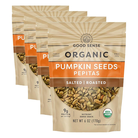Good Sense Roasted Salted Organic Pumpkin Seeds, 6 Ounce