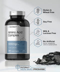 Amino Acid Complex 3000mg | 360 Caplets | Non-GMO, Gluten Free Amino Acids Supplement | by Horbaach