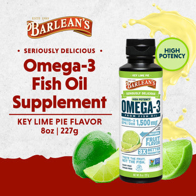 Barlean's Seriously Delicious Omega-3 High Potency Fish Oil Key Lime Pie 8-Oz