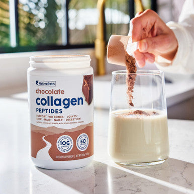 NativePath Collagen Peptides - Hydrolyzed Type 1 & 3 Collagen. Keto & Paleo Grass-Fed Protein Powder for Hair Skin Nails Bones Joints Digestion and More - No Gluten or Dairy (Chocolate 268g)