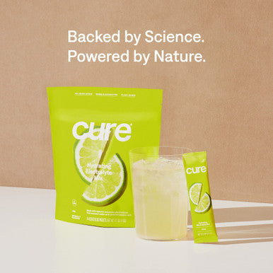 Cure Hydrating Electrolyte Mix | Electrolyte Powder for Dehydration Relief | Made with Coconut Water | No Added Sugar | Vegan | Paleo Friendly | Berry Pomegranate + Lime Bundle | 28 Packets