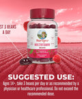 Maryruth Organics Multivitamin Multimineral Vita-Beans for Women & Men | Vegan Chewable Vitamins for Ages 14+ | Immune Support | Bone Health | Raspberry Flavor | 90 Count