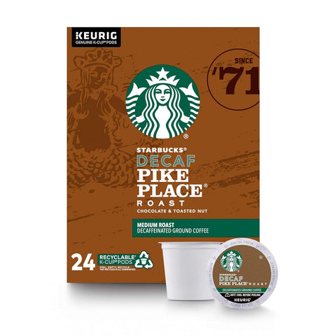 Starbucks K-Cup Coffee Pods, Medium Roast Hot or Iced Coffee, Decaf House Blend, 60 Keurig Pods