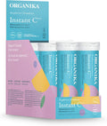 Organika Instant-C Effervescent- Raspberry, 1000Mg Vitamin C, Immune Support Tablets, 8 Tubes X 10 Tablets