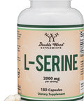 LSerine Capsules Third Party Tested 2000mg Servings Used in Clinical Study 180 Count 500mg per Capsule Amino Acid for Serotonin Production and Brain Support by Double Wood Supplements