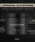 ELMNT 2150mg Super Antioxidant Liposomal Glutathione Supplement w. Vitamin C, Quercetin & Reduced L Glutathione 1000mg - Proven Complex for Best Absorption, Detox, Skin Glow + Immune - 90 Pills