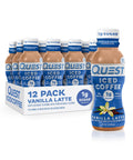 Quest Nutrition Iced Coffee, Mocha Latte, 1g of Sugar, 10g of Protein, 90 calories, 200mg of caffeine, 12 Count