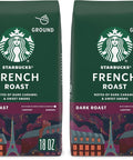 Starbucks Ground Coffee, Dark Roast Hot or Iced Coffee, French Roast, 28 oz