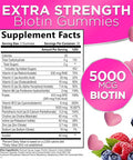 Hair Growth Vitamins For Women - Hair, Skin & Nails Gummy With Biotin 5000Mcg, Vitamins E & C & Zinc, Thicker, Stronger & Beautiful Hair, Hair Vitamin Supplement For Women & Men, Non-Gmo - 60 Gummies