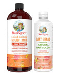 Maryruth Organics Gray Guard Liposomal Liquid Supplement and Women's Liquid Multivitamins + Hair Growth 2-Pack Bundle for Natural Hair Color Support Hair & Skin Health Immune Support and Overall Health