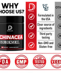 Dedicad 1000Mg Echinacea Goldenseal Capsules - Support Immune System, Well-Being & Overal Health - 60 Veggie Capsules - Non-Gmo