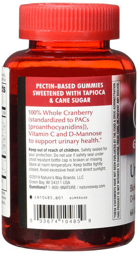 Nature'S Way Nature'S Way Cranrx Gummy Urinary Health Bioactive Cranberry + D-Manonse + Vitamin C, 60 Gummies, 60 Count (Pack Of 12)