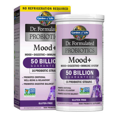 Garden of Life Dr. Formulated Probiotics Mood+ Acidophilus Probiotic Supplement - Promotes Emotional Well-Being & Dr. Formulated Women'S Probiotics Once Daily 16 Strains 50 Billion 30 Capsules