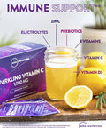 MRM Nutrition Sparkling Vitamin C 1000mg | with Vitamin D + zinc + prebiotics| Lemonade Flavored | Immune Health | Antioxidants + Electrolytes | Zero Sugar | 30 Servings