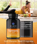 Dr. Emil Nutrition Turmeric Curcumin with Black Pepper Supplement Turmeric Capsules with BioPerine for Easy Absorption 1000mg Turmeric Supplement 60 Capsules