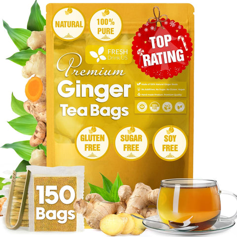 FreshDrinkUS, Premium 75 Mulberry Leaf Tea Bags, 100% Natural & Pure from Mulberry Leaves. Loose Leaf Herbal Tea. Made with Natural Material Tea Bags. No Sugar, No Caffeine, No Gluten, Vegan.