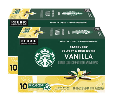 Starbucks K-Cup Coffee Pods, Caramel Naturally Flavored Coffee For Keurig Brewers, 100% Arabica, 1 Box (22 Pods)