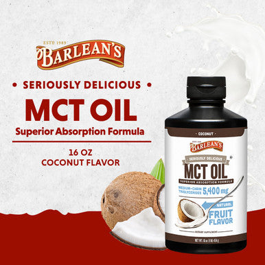 Barlean's Mct Oil Supplement Coconut Flavored For Keto Coffee Emulsified Creamy Liquid Syrup With 5 400Mg Plant-Based Mct'S To Support Energy Focus And Wellness 16 Oz