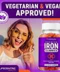 Lifecentrichealth Iron Gummies For Adults & Kids Biotin Zinc Vitamin B Folic Acid Gummies Vegan Gluten Blood Builder Anemia Supplements Tasty Energy Boosting Iron Supplement For Women & Men
