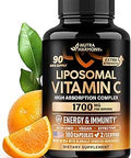 Liposomal Vitamin C 1700 Mg High Absorption Fat Soluble Complex Antioxidant Energy Boost and Immune Support Vitamin C Supplement Made In Usa NonGmo SoyFree and Gentle On Stomach 180 Capsules
