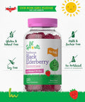 Carlyle Elderberry Gummies for Kids | 120 Count | Zinc and Vitamin C | Berry Flavor | Vegan Non-GMO and Gluten | by Lil' Sprouts
