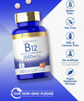 Carlyle Vitamin B-12 | 2000mcg | 240 Fast Dissolve Tablets | Methylcobalamin | Natural Berry Flavor | Vegetarian Non-GMO & Gluten Sublingual Supplement