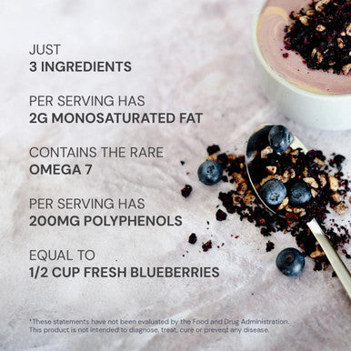 Blueprint Bryan Johnson Blueberry Nut Mix Real Blueberries Roasted Macadamia Nuts and Walnuts No Additives or Added Sugars Keto and Paleo Friendly 170mg Polyphenols 30 Servings