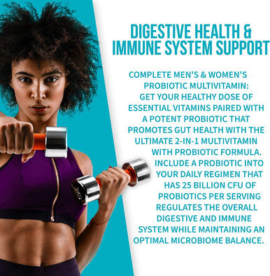 GoBiotix Probiotic Multivitamin Daily Multivitamin with Probiotics 25 Billion CFU Immune Boost Digestive Health Flora Probiotic for Women Men Gluten Free _ 90 Veggie Capsules