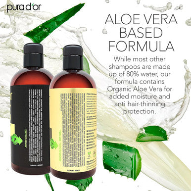 Pura D'Or Advanced Therapy Biotin Shampoo & Conditioner Set For Thinning Hair Dht Blocker Clinically Tested 16Oz X 2