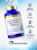 Carlyle Pancreatin Digestive Enzymes | 3000mg | 250 Caplets | Non-GMO Gluten | High Potency Formula