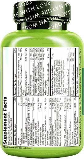 NATURELO Chewable Vitamin for Kids Ãƒâ€šÃ¢â‚¬â€œ Multivitamin with Whole Food Organic Fruit Blend - 60 Tablets for Children