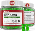 Zinc Gummies 30Mg, High Absorption Fermented Zinc Supplements + Copper, Selenium, Vitamin C & D, Black Elderberry, Zinc Complex For Daily Immune Support, Powerful Antioxidant, Vegan, Sugar 2 Pack